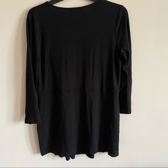J.JILL Wearever Collection Black Faux Wrap V-Neck Top - Picture 7 of 7